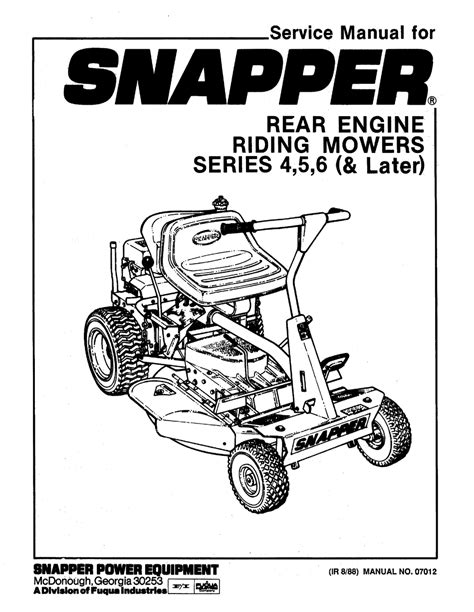 Snapper Lawn Mower Accessory Manual pdf